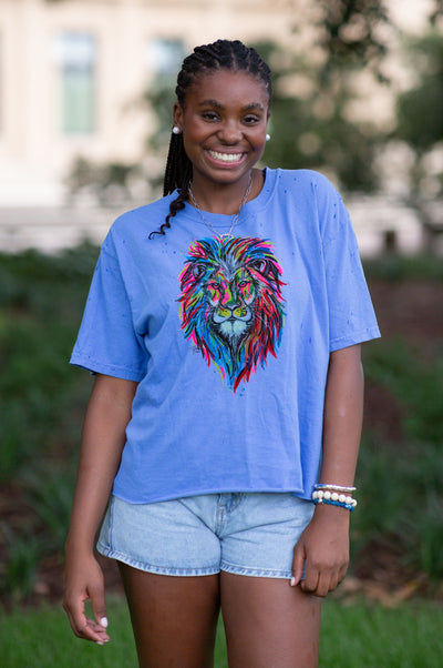 Comfort Colors Watercolor Lion Mascot Tee