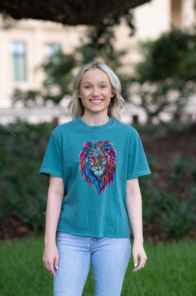 Comfort Colors Watercolor Lion Mascot Tee