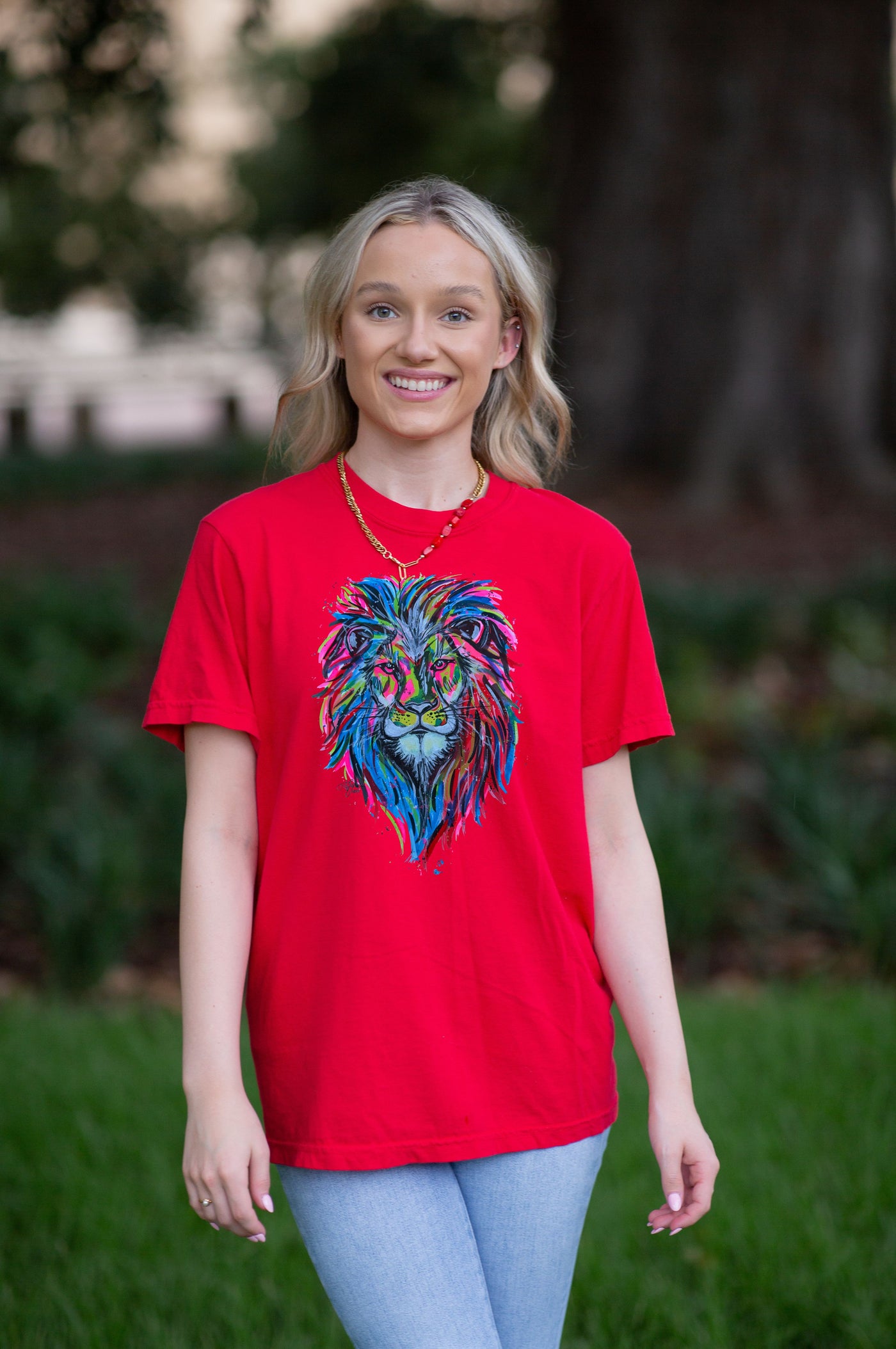 Comfort Colors Watercolor Lion Mascot Tee
