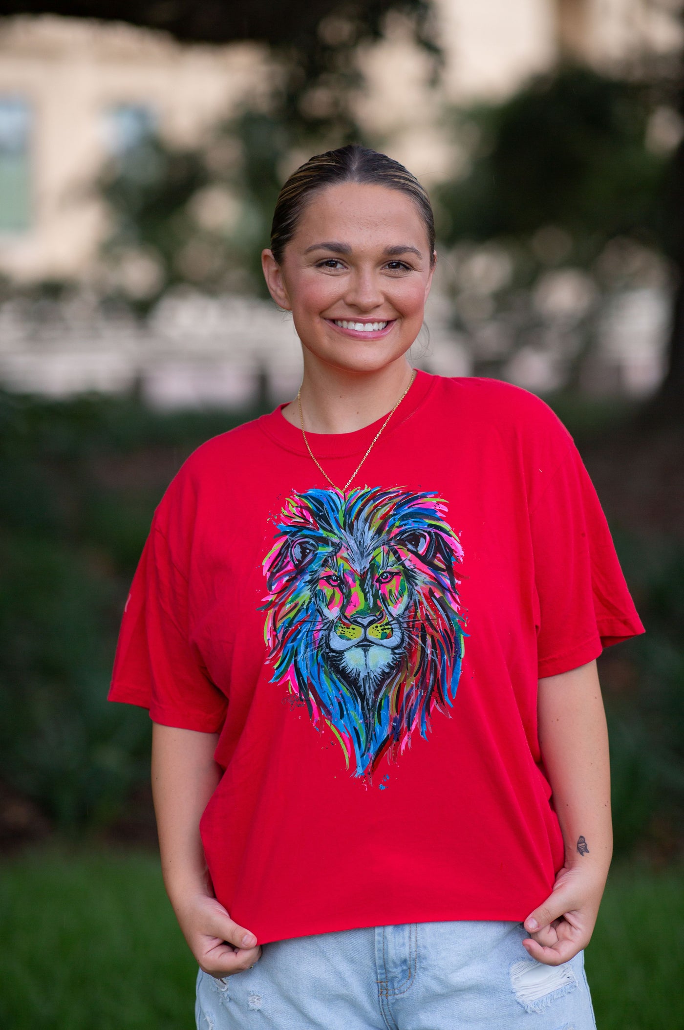 Comfort Colors Watercolor Lion Mascot Tee