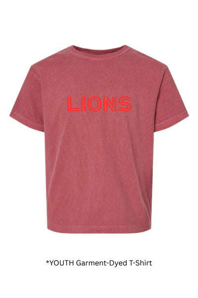 YOUTH Comfort Colors LIONS T-shirt Bold Text
