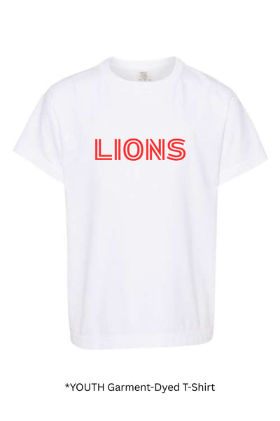 YOUTH Comfort Colors LIONS T-shirt Bold Text