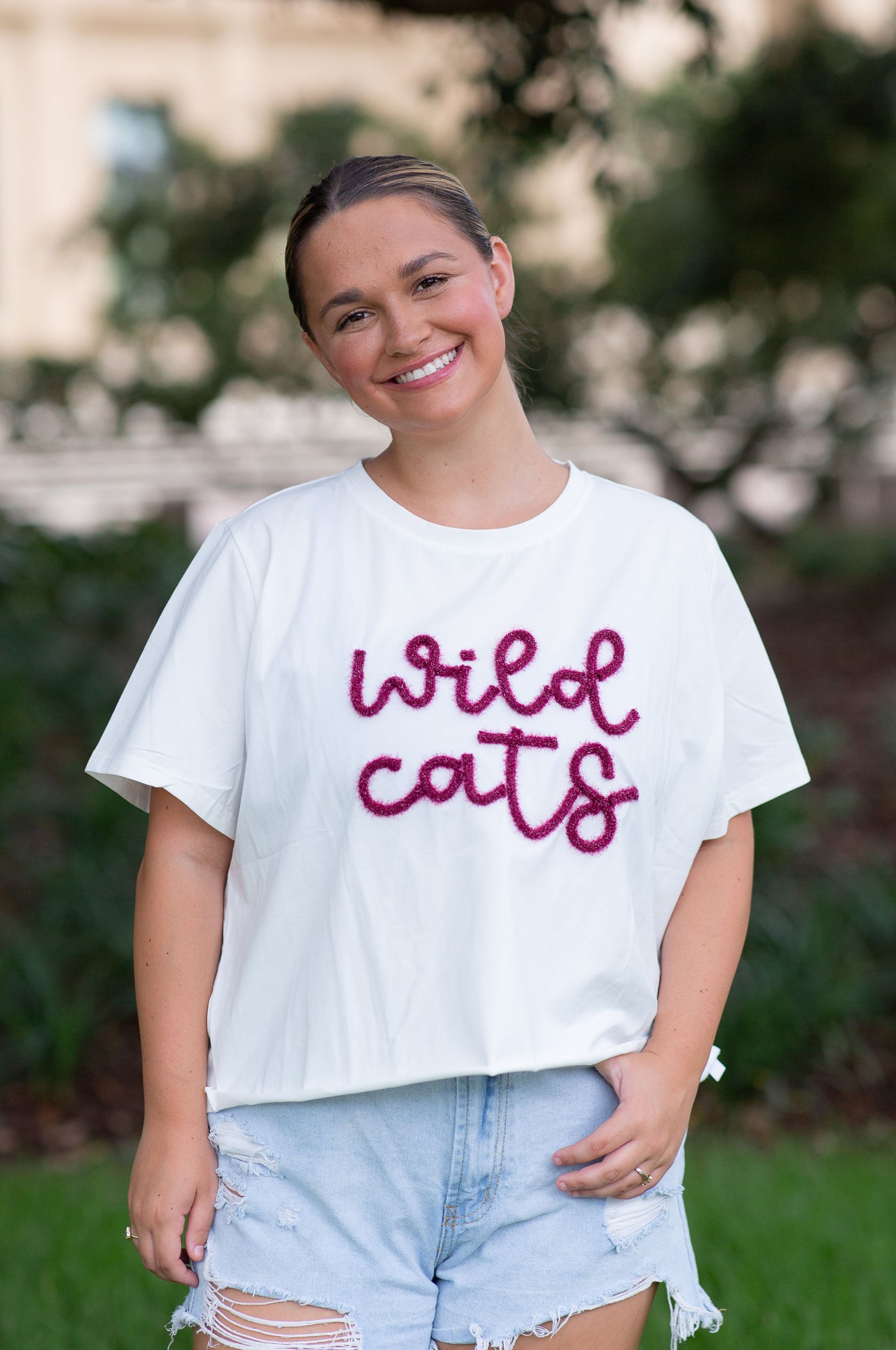 SoSis Classic Signature Tinsel Script WILDCATS tee (PRE-ORDER)