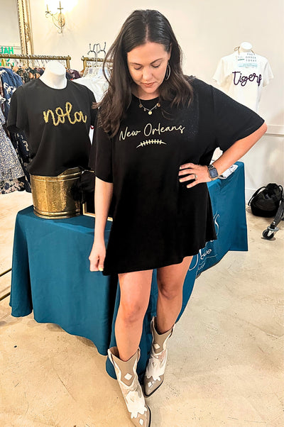 New Orleans Football SoSis Signature Sparkle Tee