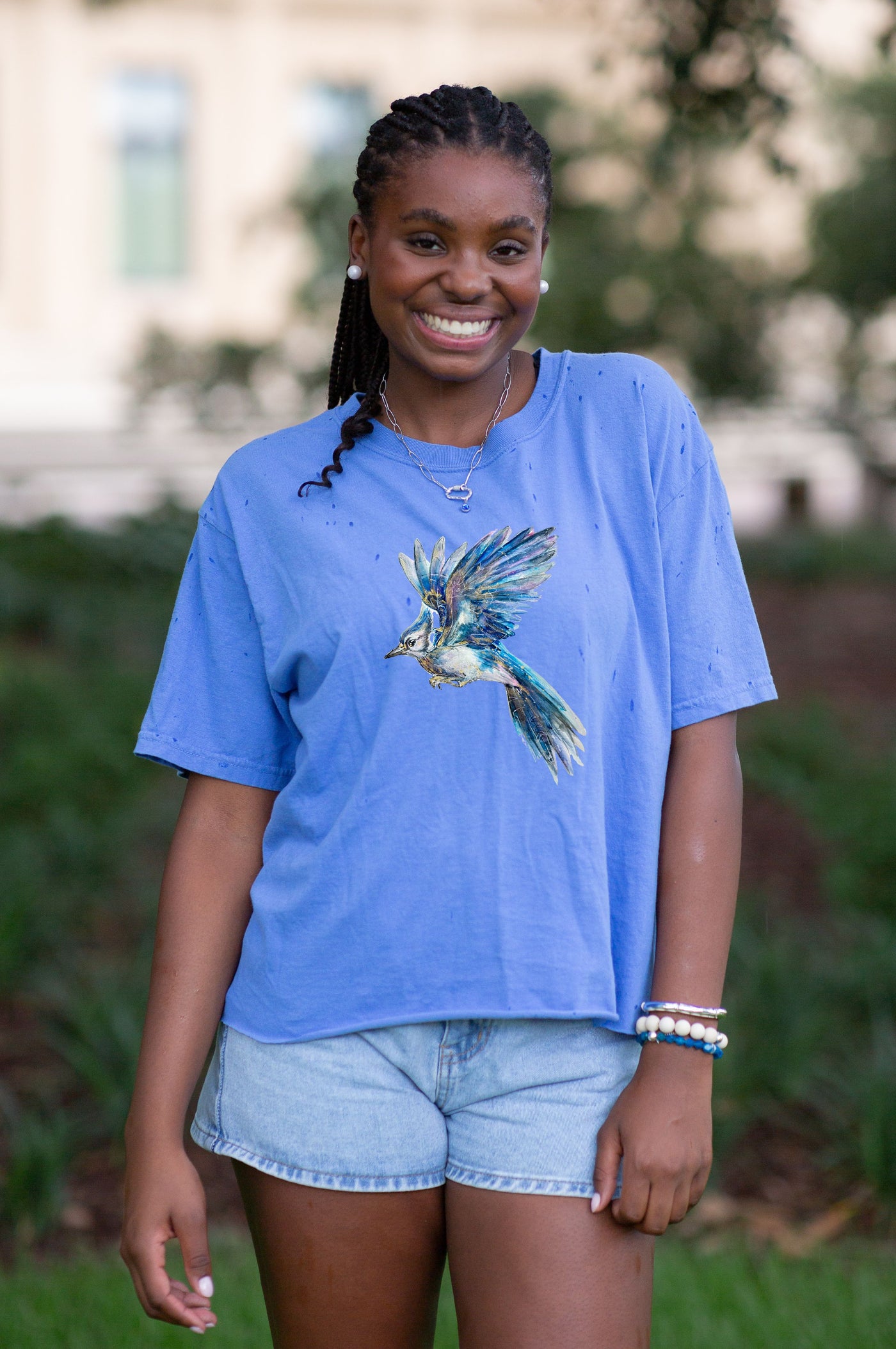 Comfort Colors Watercolor Bluejay Mascot Tee