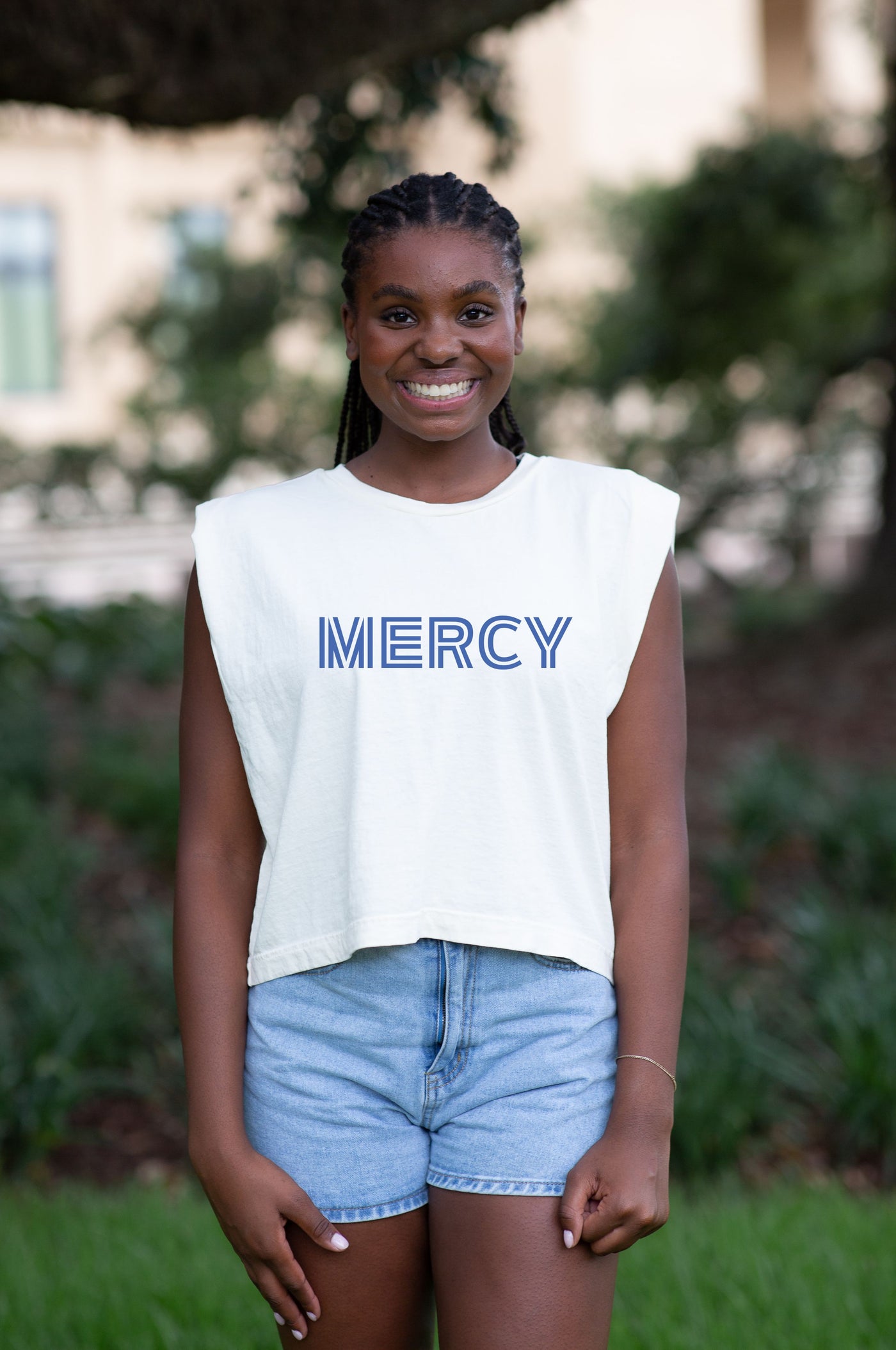 American Apparel Tank MERCY Bold Text