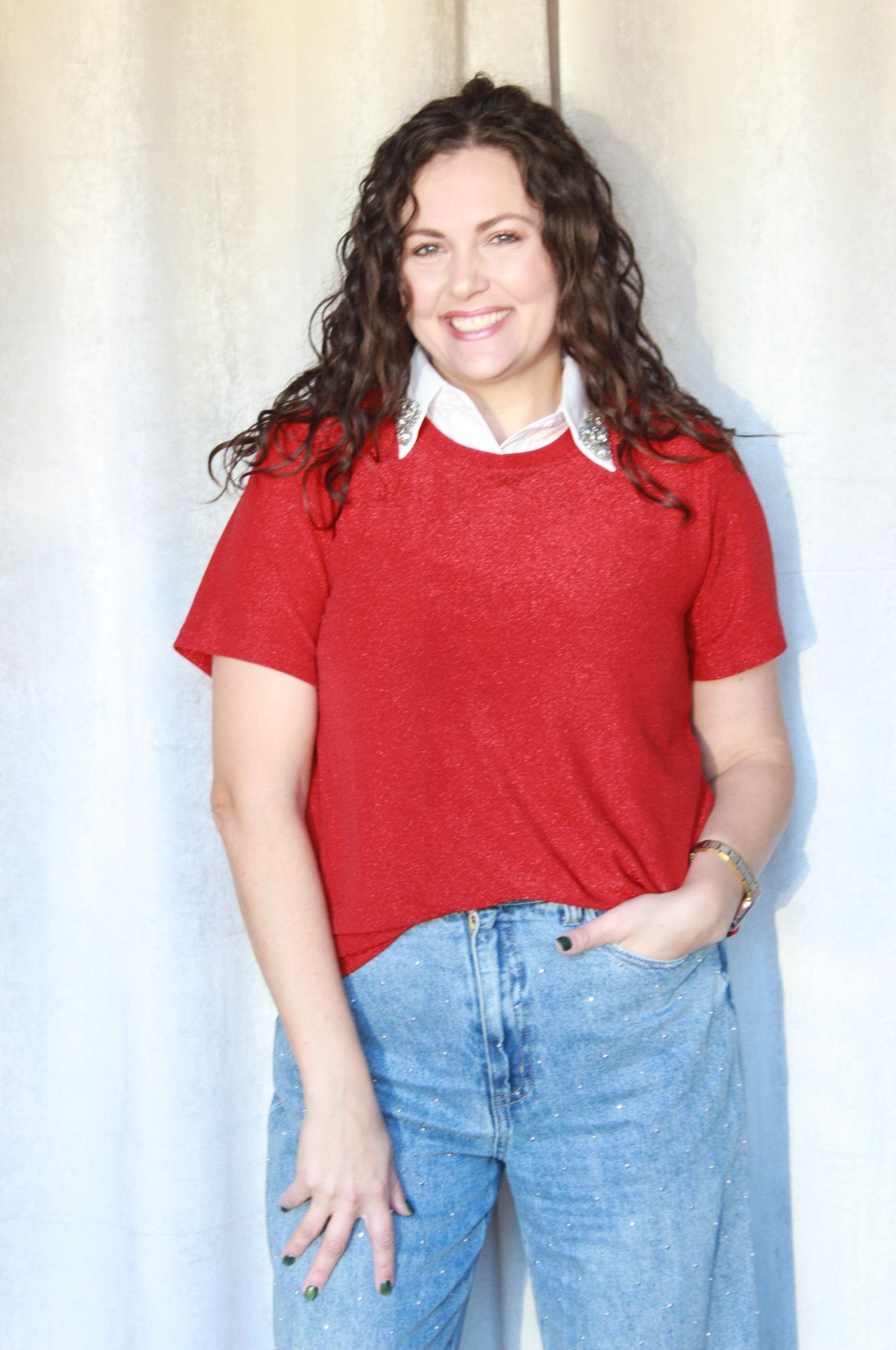 Red Sparkle SoSis Original Signature Tee