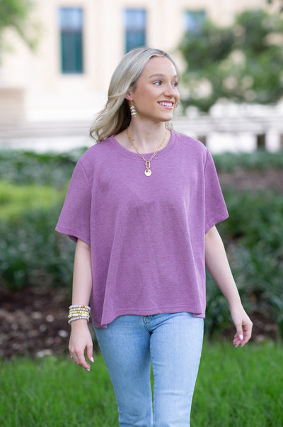 Not So Cropped, Crop Signature Tee, Purple