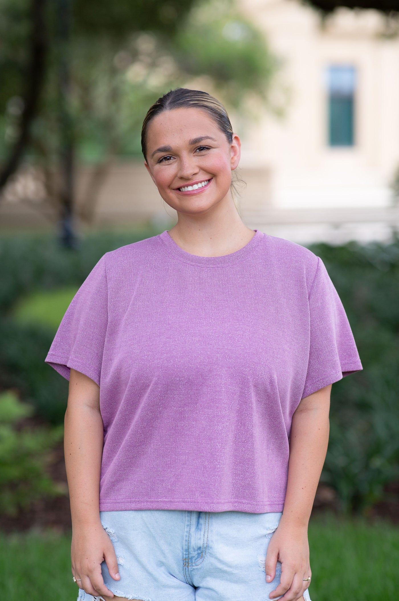Not So Cropped, Crop Signature Tee, Purple