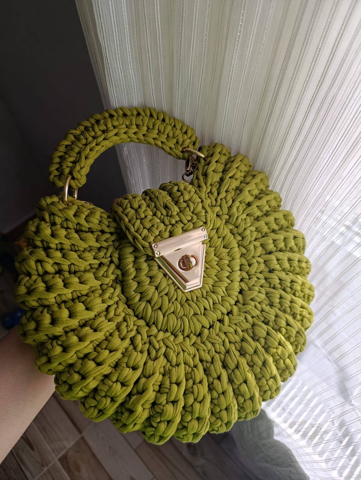 Green Crochet Clutch