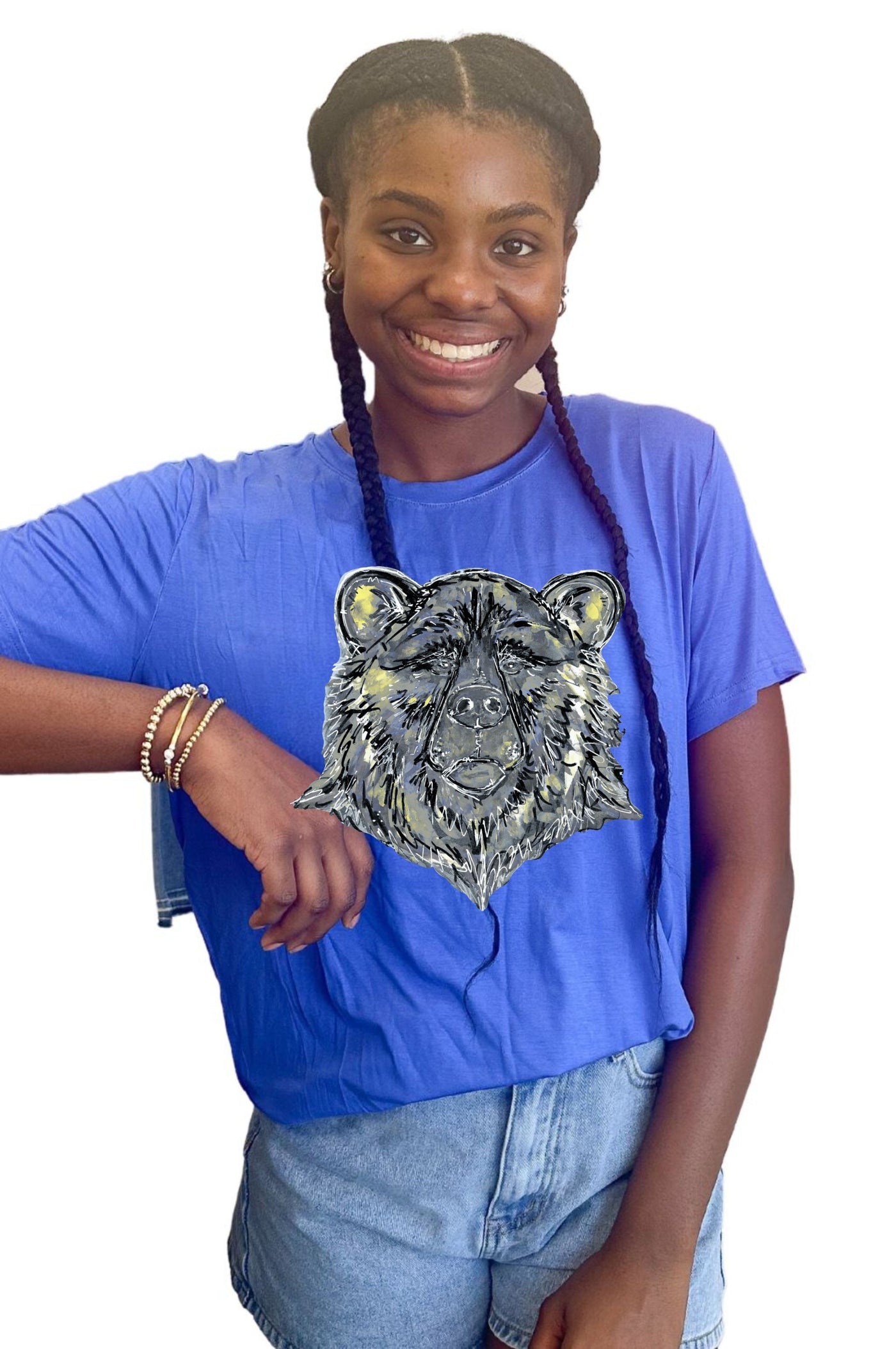 School Spirit Signature BEAR Mascot Tee blue