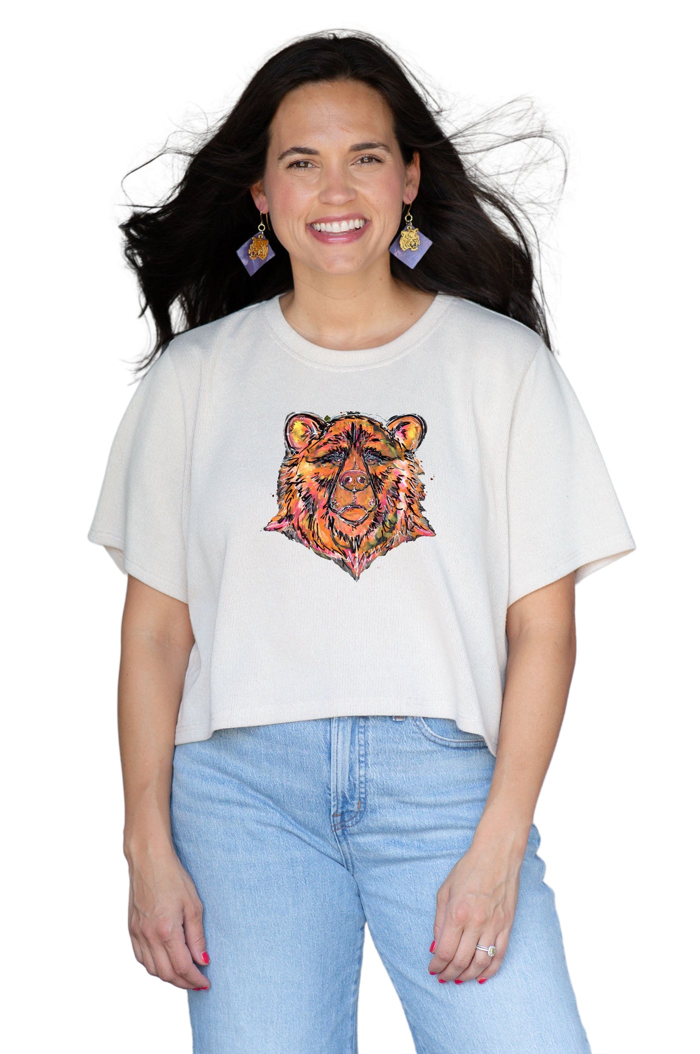 School Spirit Boxy Crop Signature Orange Bear Tee (PRE-ORDER)