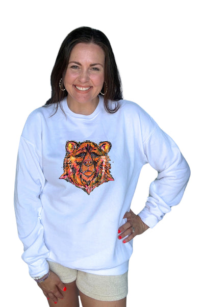 School Spirit Sweatshirt Orange Bear Mascot (PRE-ORDER)