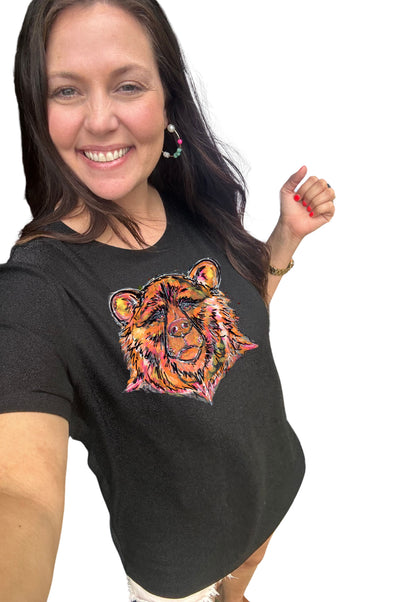 School Spirit Signature Sparkle Mascot Tee-Bears orange