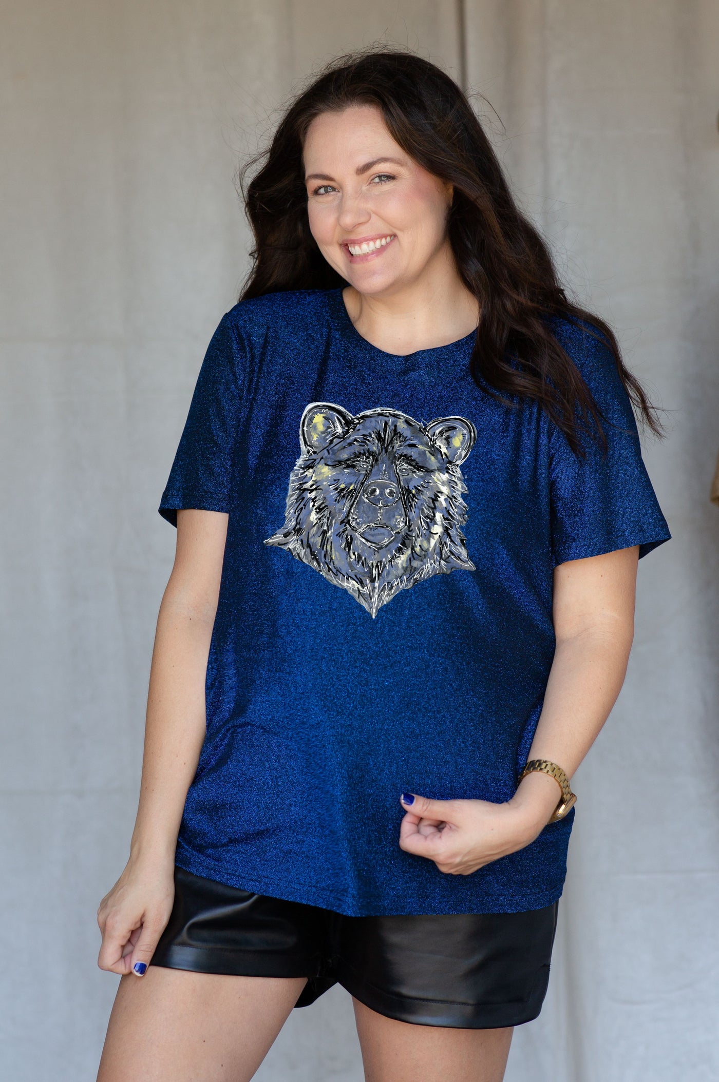 School Spirit Signature Sparkle Mascot Tee-Bears blue