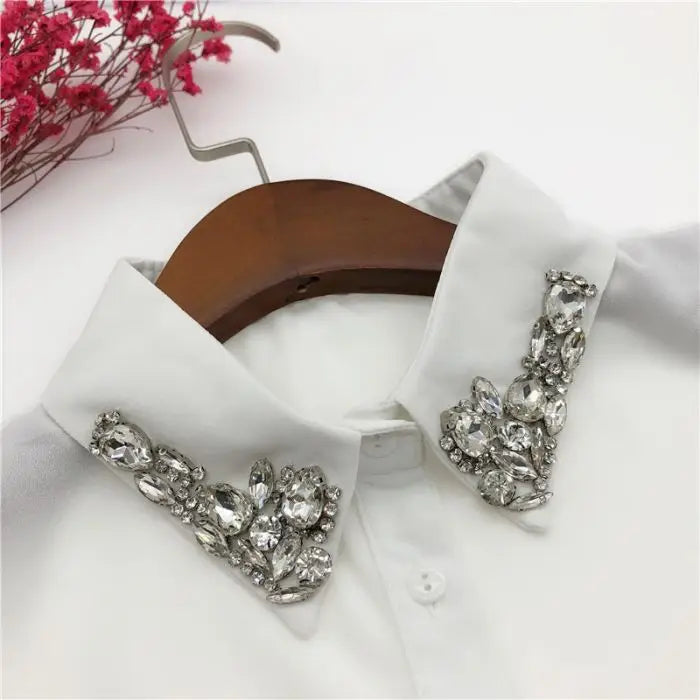Large Rhinestone Faux Collar