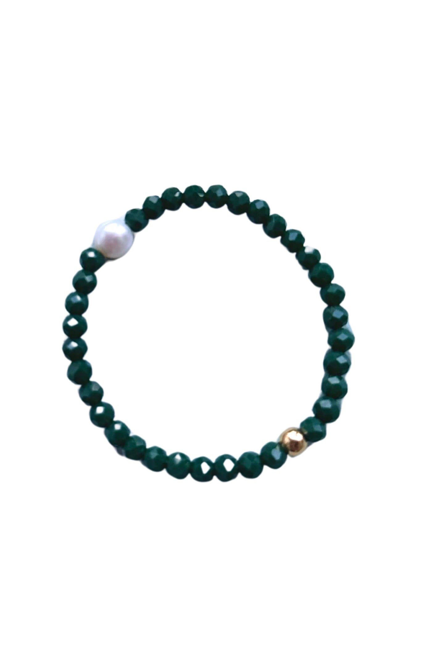 Fire Polished Facet Beaded Bracelet with Pearl