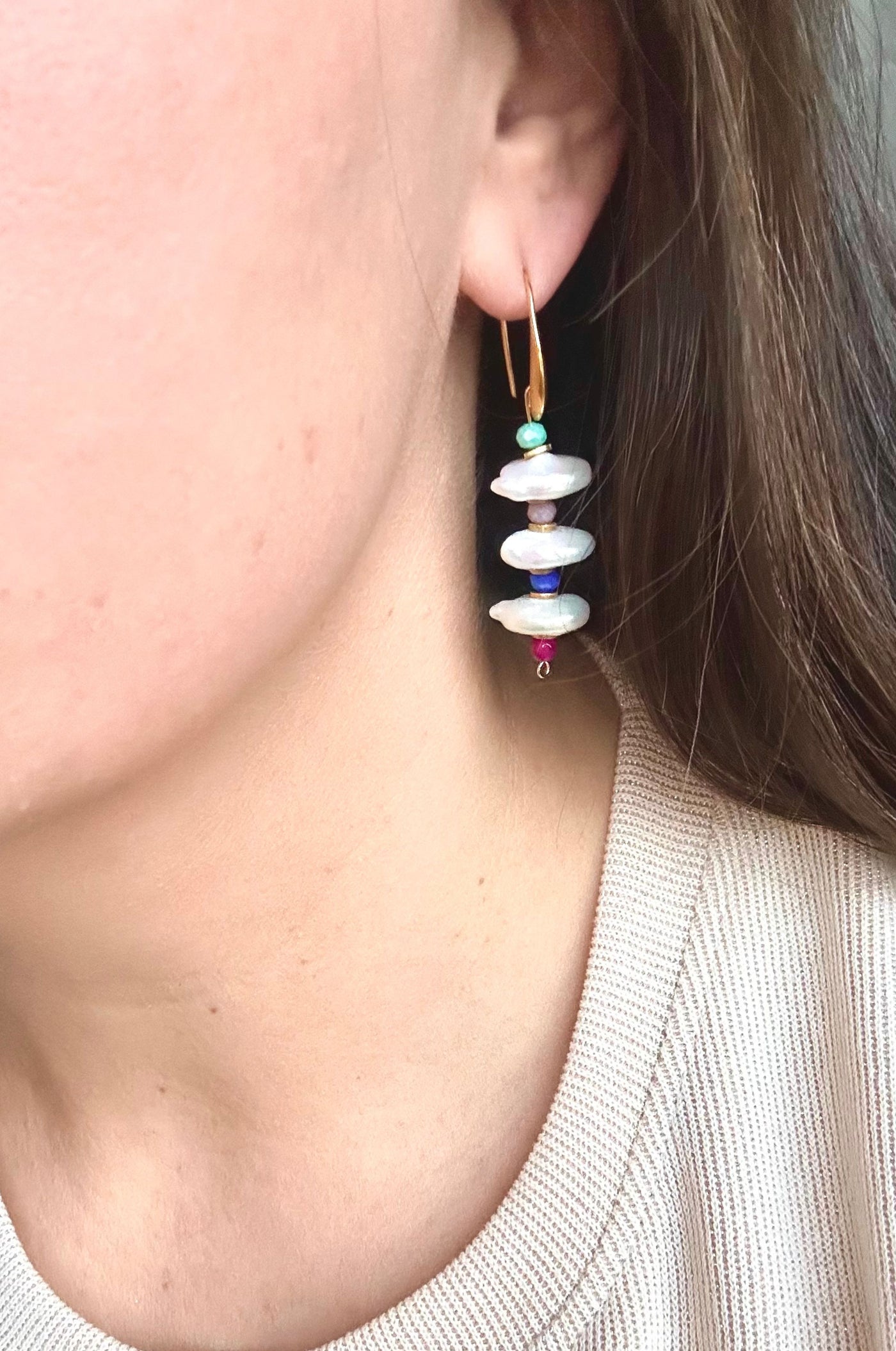 The Carmel Pearl Drop Earrings