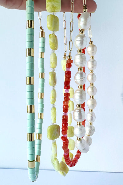 Lemon Jasper Beaded Necklace