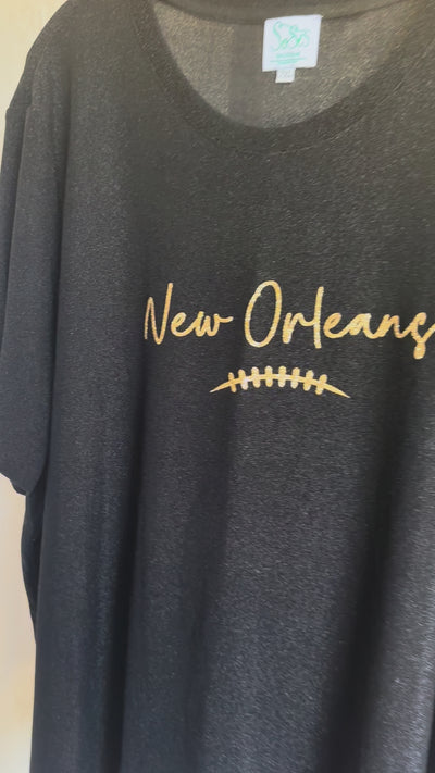 New Orleans Football SoSis Signature Sparkle Tee