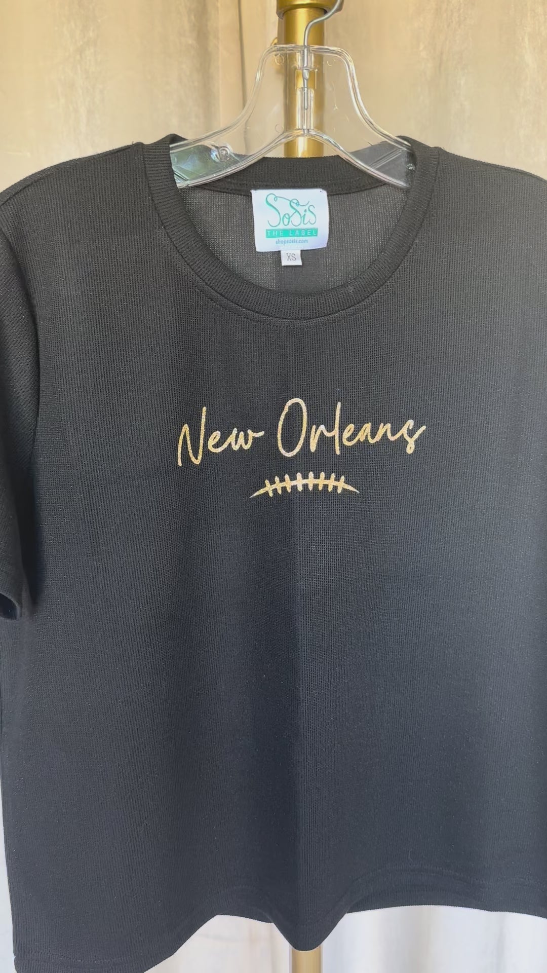 New Orleans Football SoSis Signature Boxy Sparkle Tee
