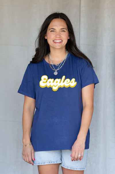 School Spirit Signature Tee Retro Eagles Navy