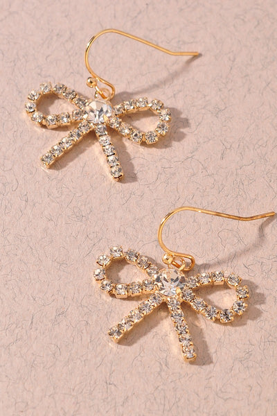 Rhinestone Bow Earrings