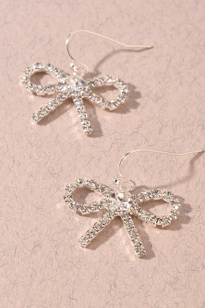 Rhinestone Bow Earrings