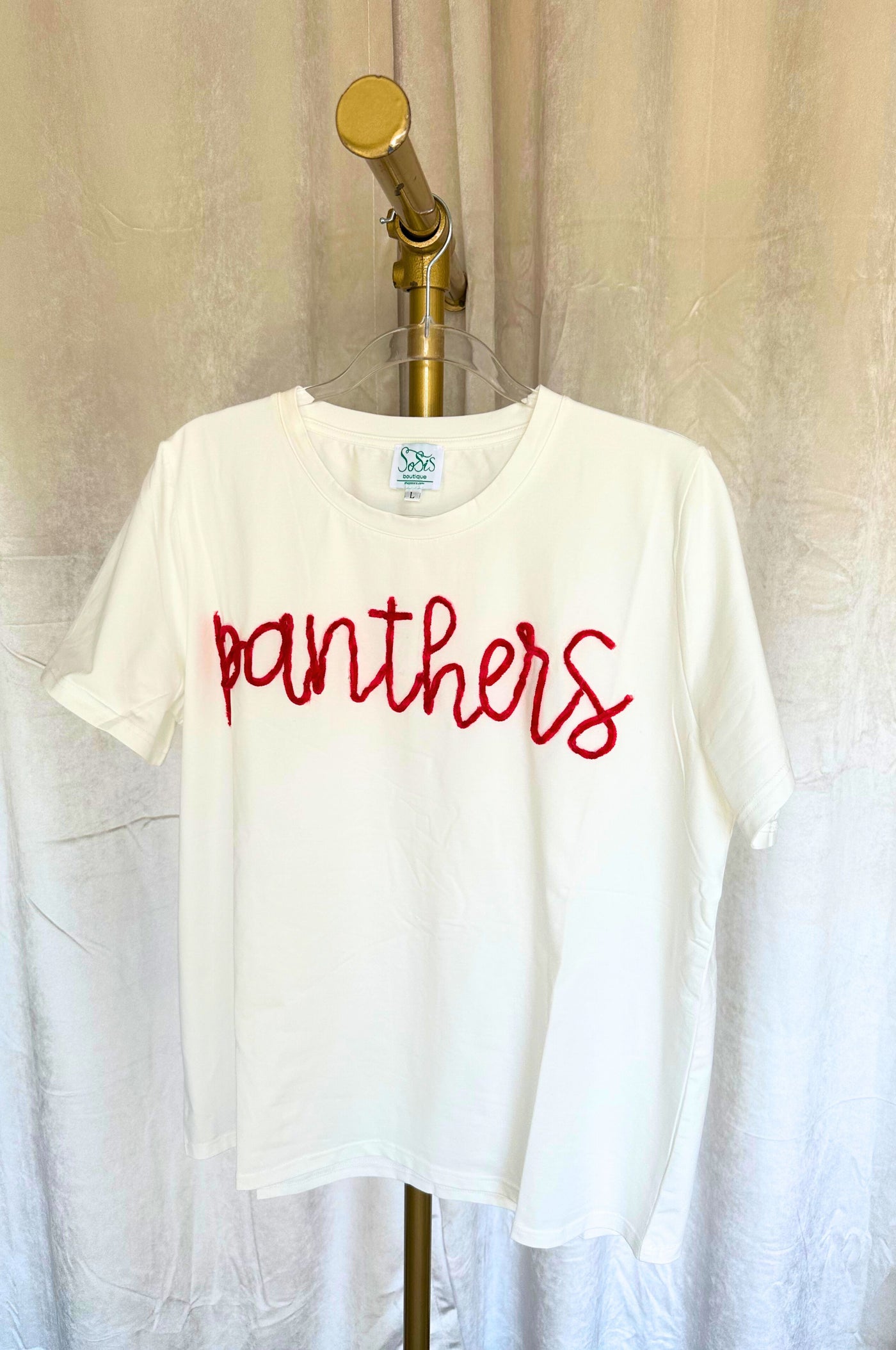 School Spirit Classic Tee w/ Tinsel Script PANTHERS red (PRE-ORDER)