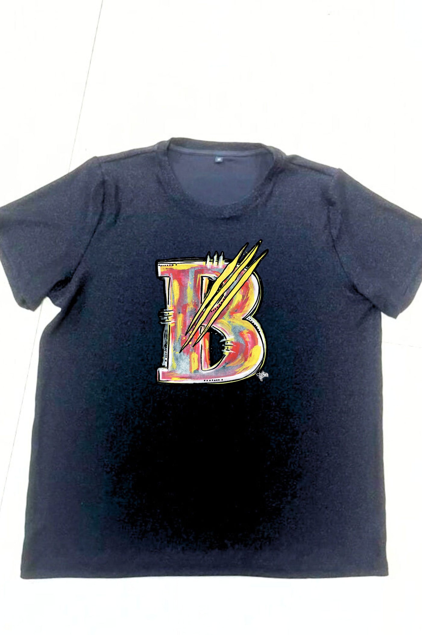 School Spirit Signature Black Sparkle Mascot Tee Brusly 'B' (PRE-ORDER)