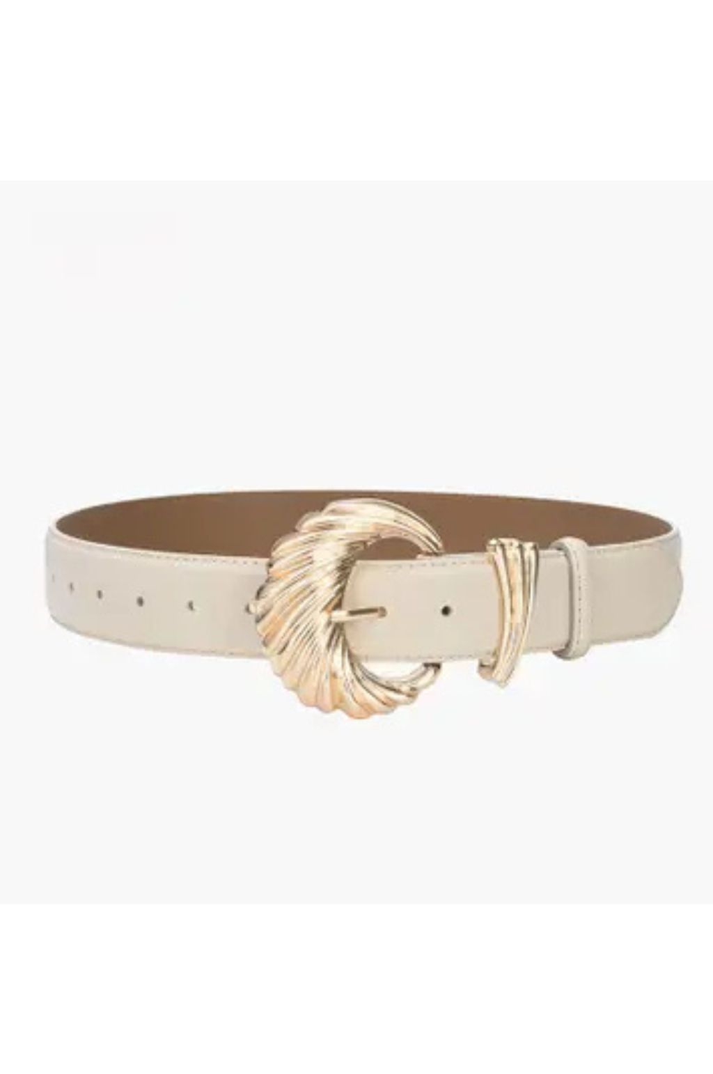 Wide Belt with Swirled Gold Buckle