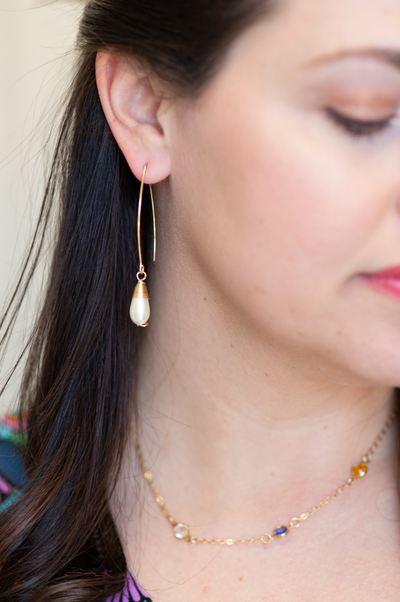 Tear drop Pearl Earrings by Annie Claire Designs - SoSis