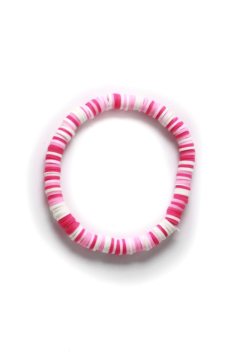 Accessories, Pink And White Clay Bead Bracelet