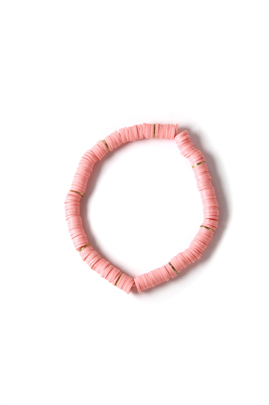 Monica Polymer Clay Bead Bracelets Plain by Annie Claire Designs (Singles) 21-Flamingo Pink