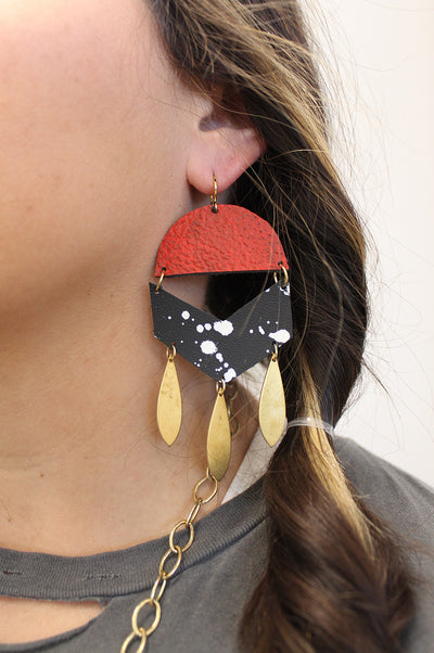 The Cassie Spirit Leather Earrings (ACXSAM) - SoSis