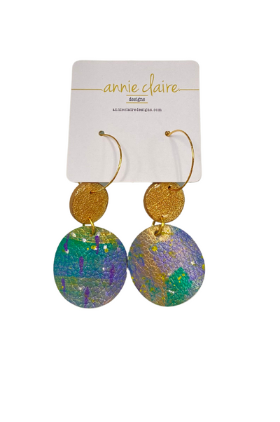 The Mardi Circle Leather Earrings by Annie Claire Designs - SoSis
