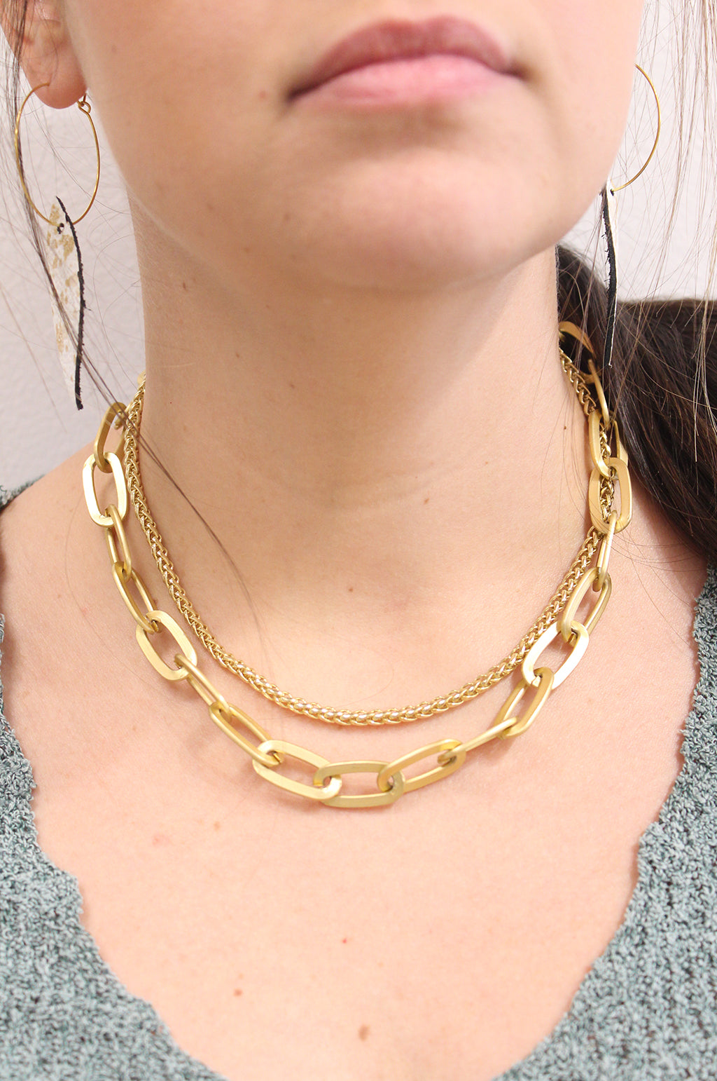 Chunky Paper Clip Chain Necklace by Annie Claire Designs - SoSis